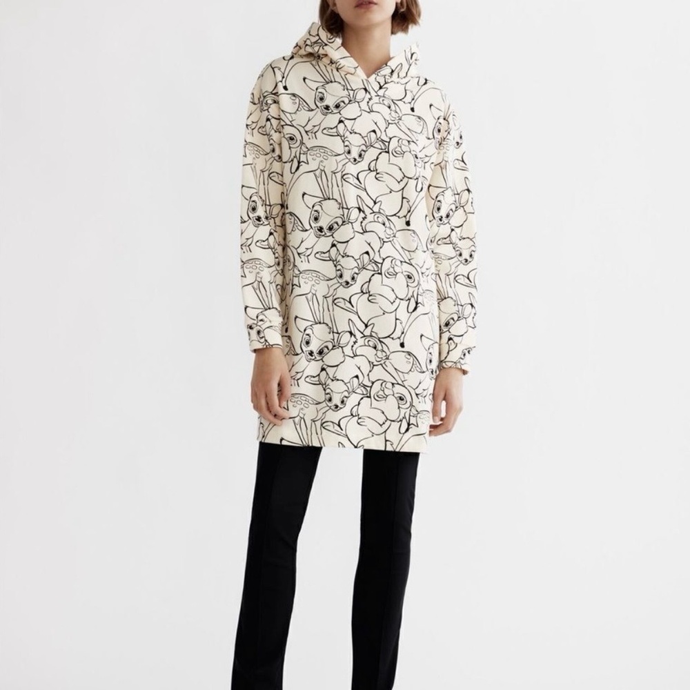 Zara Disney Classics Bambi Hooded Sweatshirt Dress - Size L